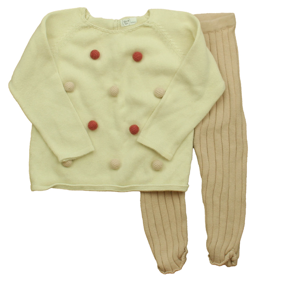 Tun Tun Girls Ivory | Pink Apparel Sets size: 18-24 Months - Picture 1 of 1